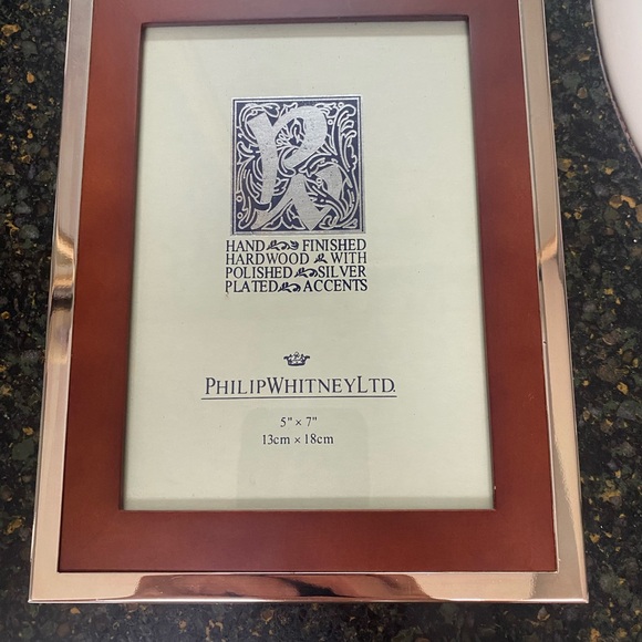 PhillipWhitneyLTD Silverplate and Hand Finished Hardwood 5x7” Picture Frame - Picture 3 of 4